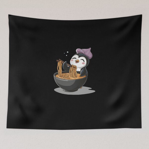 Item preview, The-Penguin-Eating-Noodles-With-Chopsticks designed and sold by bartonburt.