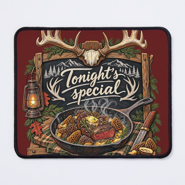 Item preview, Venison and Morels Heaven Is a Skillet - Deer Hunting designed and sold by LottiesLuck.