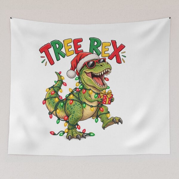 Item preview, Tree Rex Christmas Dinosaur with Festive Lights designed and sold by skyartdesign.