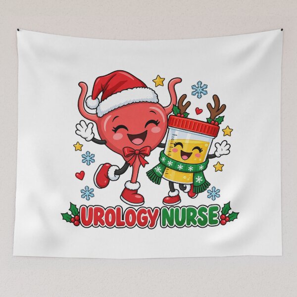 Item preview, Christmas Urology Nurse with Cheerful Medical Characters designed and sold by skyartdesign.