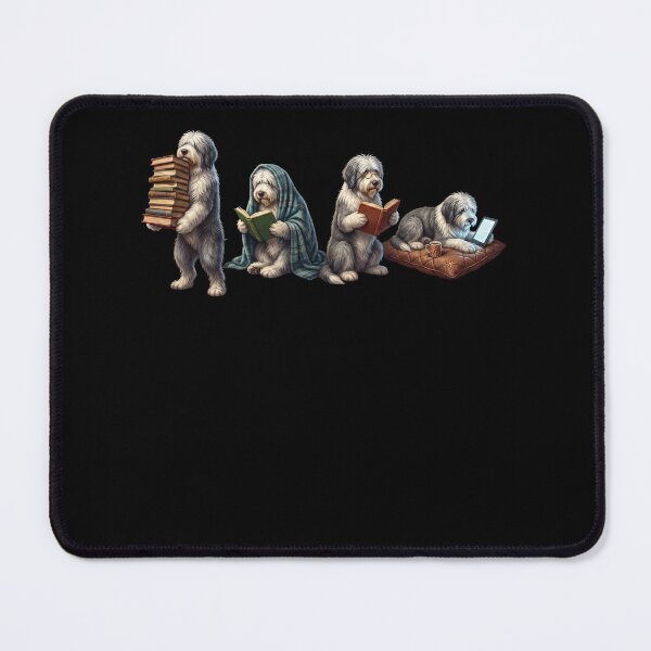 Item preview, Old English Sheepdog Book Reader Reading Dog Lover designed and sold by dian-rody-crest.