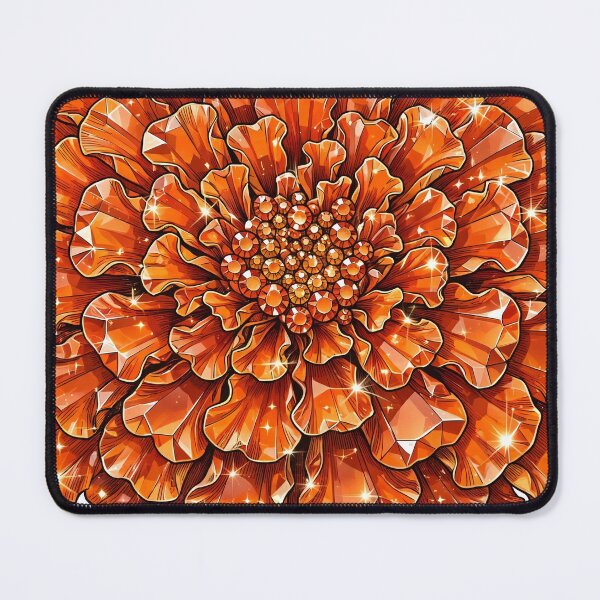 Item preview, Orange Marigold Crystal Sticker - Carnelian Cempasuchil Flower designed and sold by FineLineBotanical .