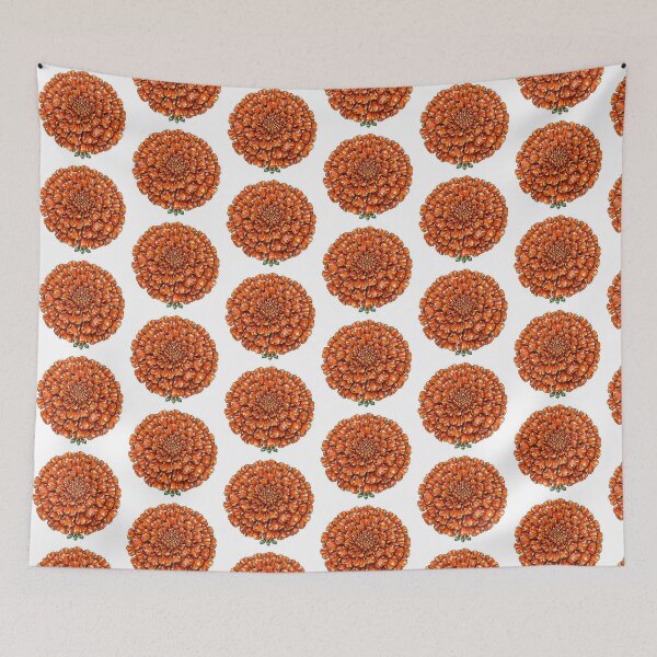 Item preview, Orange Marigold Crystal Sticker - Carnelian Cempasuchil Flower designed and sold by FineLineBotanical .