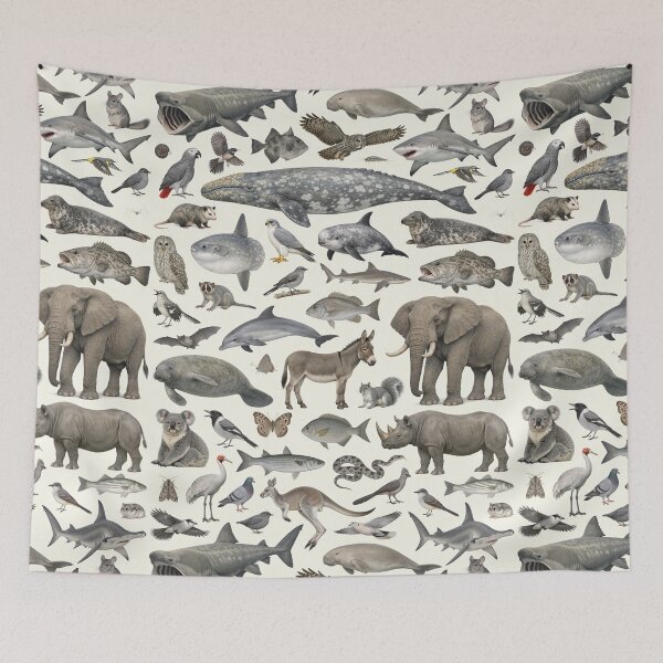 Item preview, Wild World in Gray Retro Style Identification Chart designed and sold by kakarikihill.