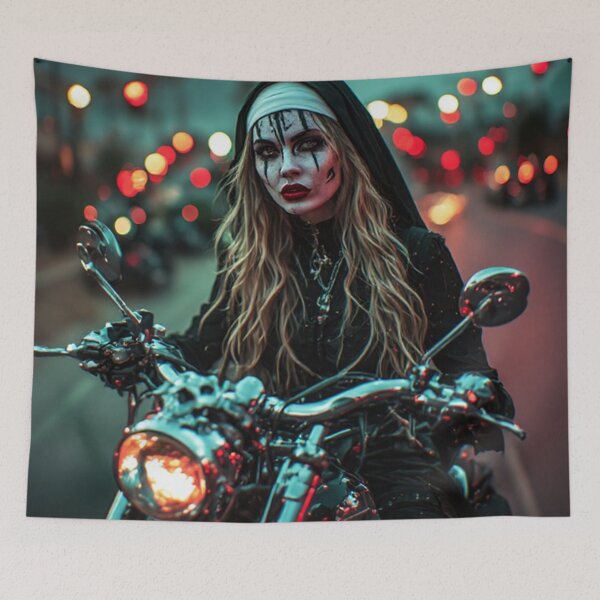 Item preview, Dark Goth Biker Nun designed and sold by TheDarkWardrobe.