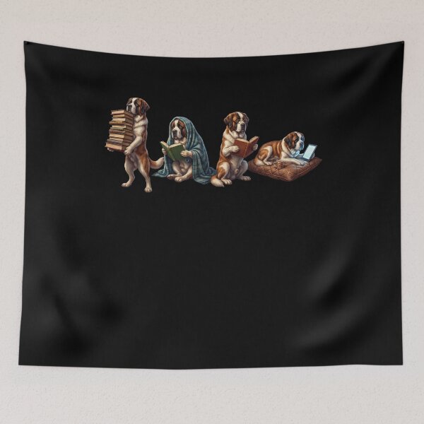 Item preview, Saint Bernard Book Reader Reading Dog Lover designed and sold by dian-rody-crest.