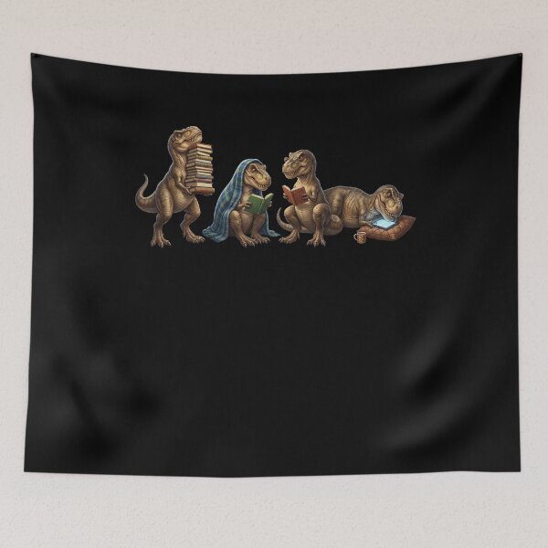 Item preview, T Rex Dinosaur Book Reader Reading Dog Lover designed and sold by dian-rody-crest.