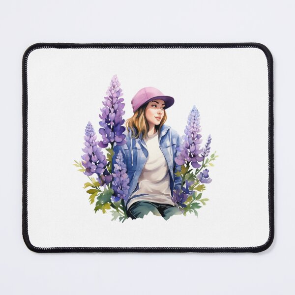 Item preview, Lupine Flower Girl | Elegant Botanical Floral Art designed and sold by Mandayartstudio.