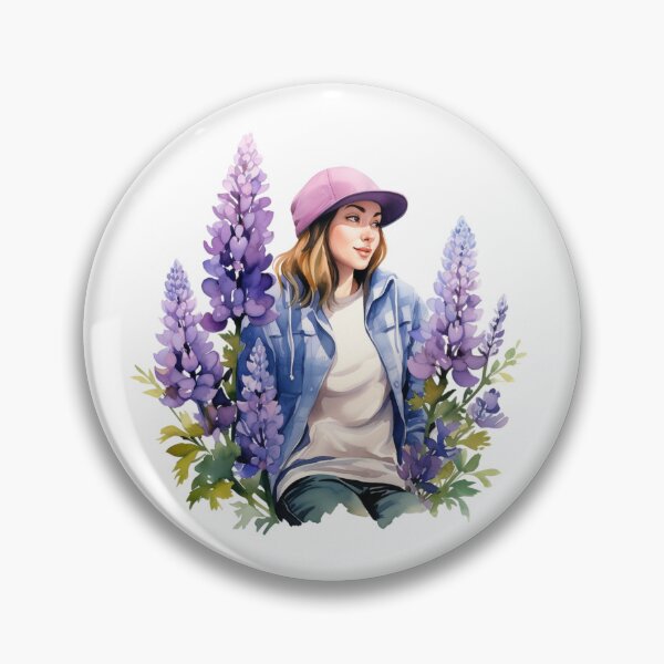 Item preview, Lupine Flower Girl | Elegant Botanical Floral Art designed and sold by Mandayartstudio.