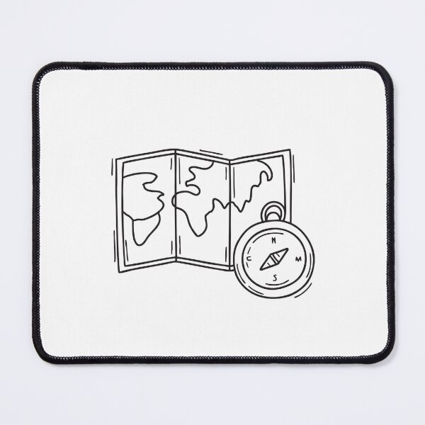 Item preview, A voyage map beside a compass designed and sold by rasagamastore.