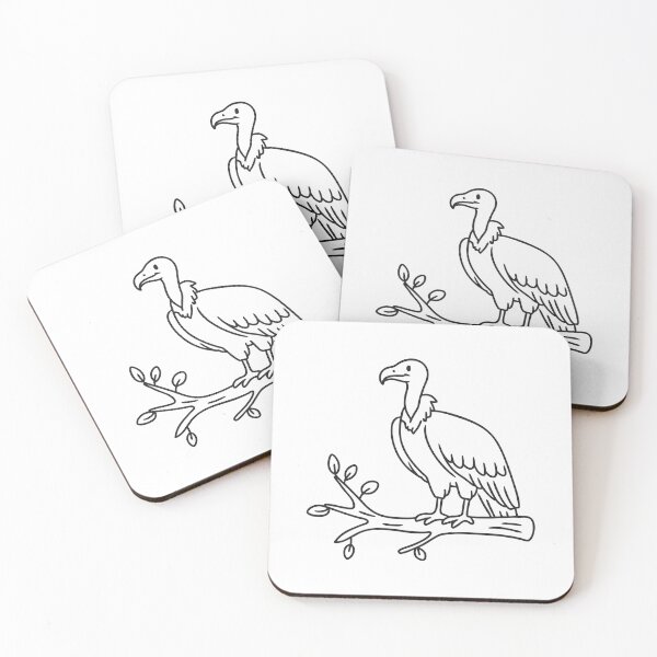 Item preview, A vulture beside a dry tree branch designed and sold by rasagamastore.