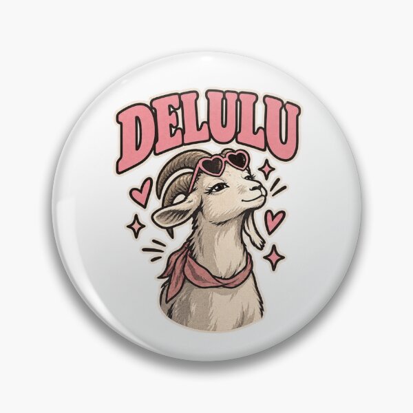 Item preview, Stay Delulu – Cute Ironic Meme Goat designed and sold by SimonasPeace.