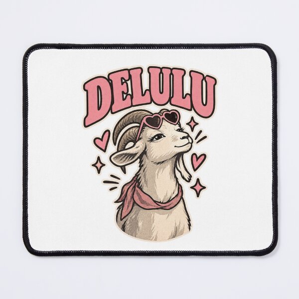 Item preview, Stay Delulu – Cute Ironic Meme Goat designed and sold by SimonasPeace.