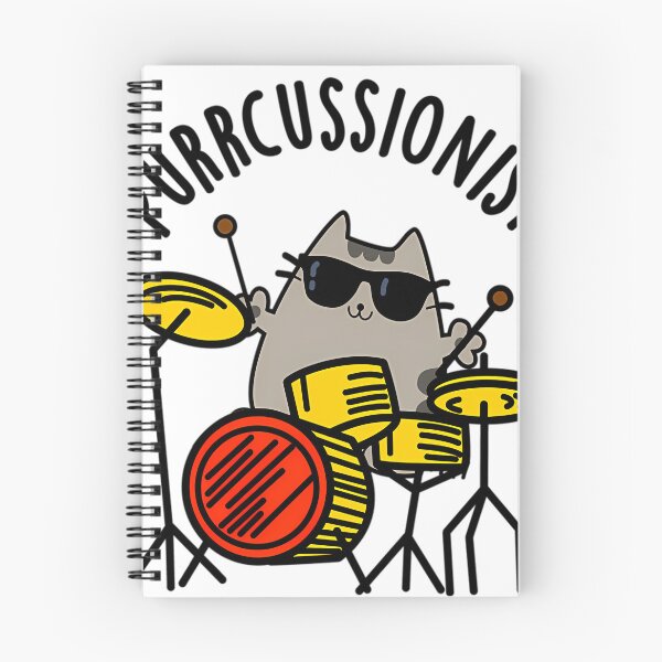 Item preview, Purr Cussionist Funny Drummer Cat Puns designed and sold by befoula.