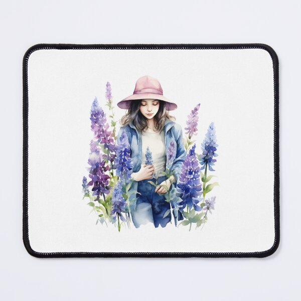 Item preview, Lupine Flower Girl | Elegant Botanical Floral Art designed and sold by Mandayartstudio.