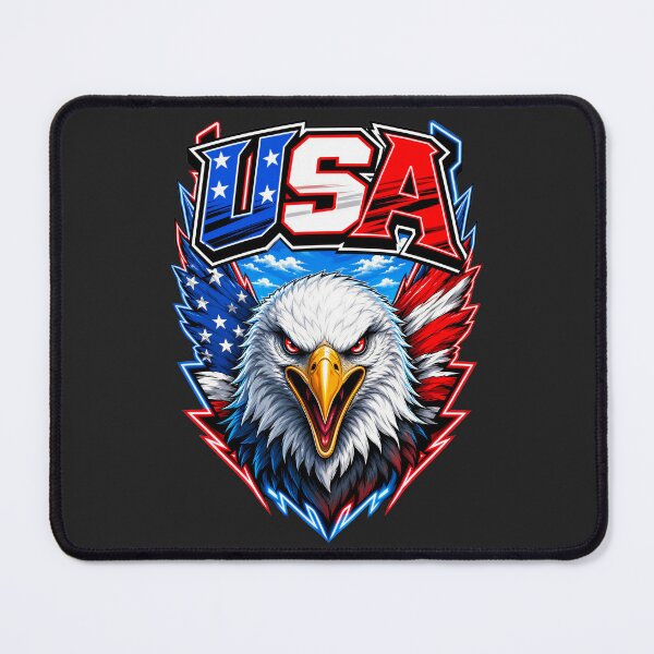 Item preview, American Eagle USA Patriotic Art – Red White Blue Bald Eagle & Stars designed and sold by WLHmedia.com .
