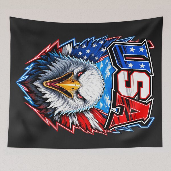 Item preview, American Eagle USA Patriotic Art – Red White Blue Bald Eagle & Stars designed and sold by WLHmedia.com .