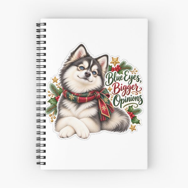 Item preview, Pomsky Christmas Blue Eyed Holiday Dog designed and sold by badburropress.