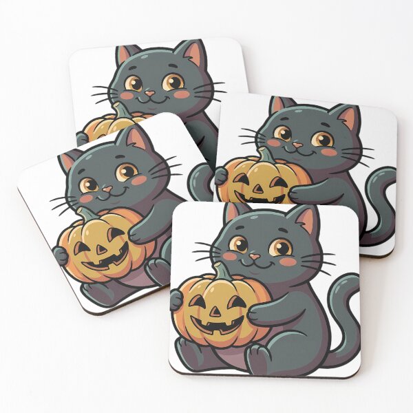 Item preview, Vintage Black Cat Hugging Retro Jack-o'-Lantern designed and sold by pumsquare.