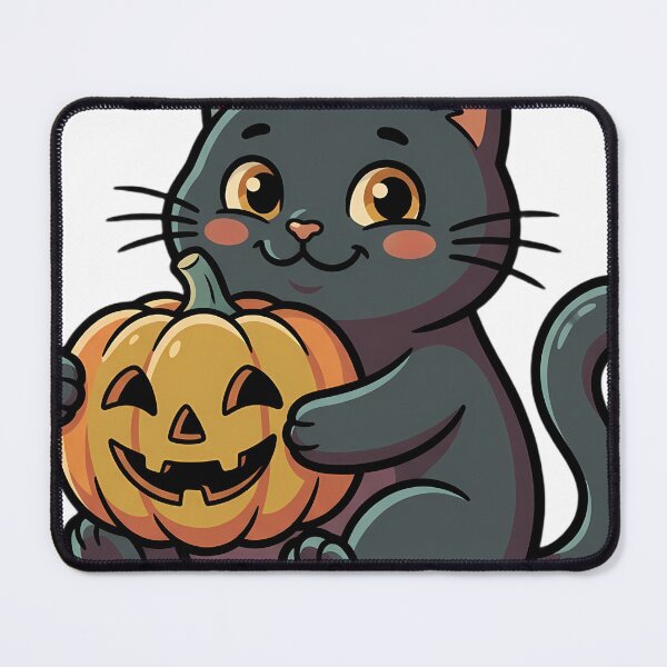 Item preview, Vintage Black Cat Hugging Retro Jack-o'-Lantern designed and sold by pumsquare.