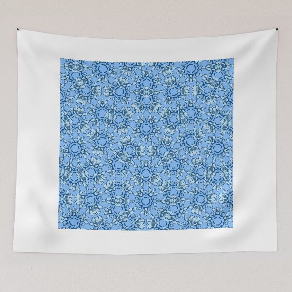 Item preview, Elegant Blue Botanical Floral Pattern designed and sold by roobnyah.