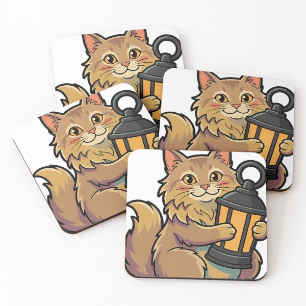 Item preview, Vintage Maine Coon Cat Hugging Retro Lantern designed and sold by pumsquare.