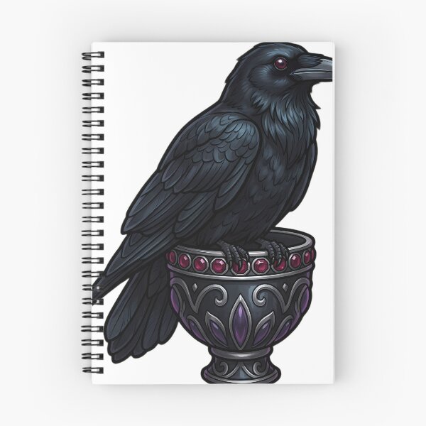 Item preview, Gothic Vampire Raven on an Obsidian Goblet designed and sold by IllumeInk.
