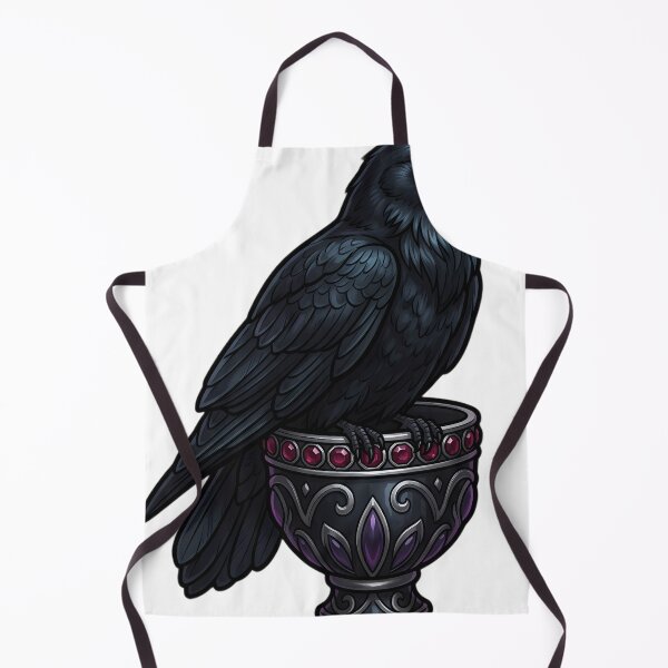 Item preview, Gothic Vampire Raven on an Obsidian Goblet designed and sold by IllumeInk.