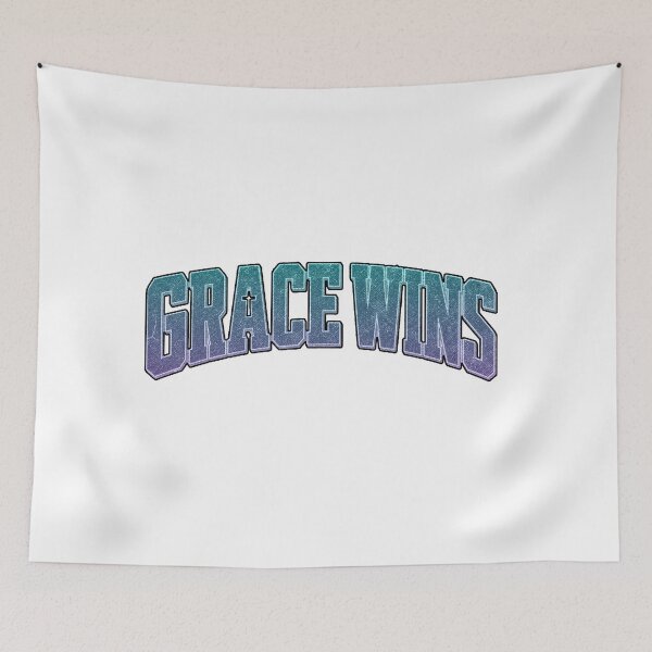 Item preview, Grace Wins Christian Typography T-Shirt – Bold Varsity Faith Design with Cross designed and sold by Gopal Verma.