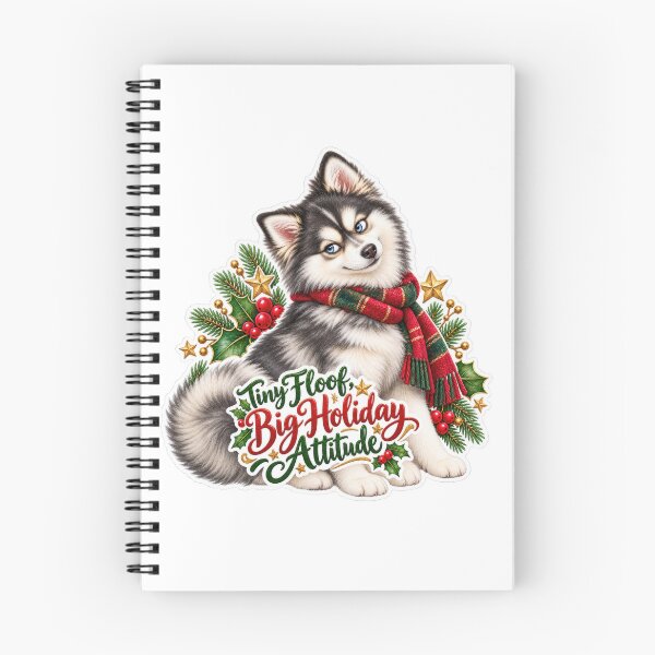 Item preview, Tiny Floof Big Holiday Attitude Pomsky designed and sold by badburropress.