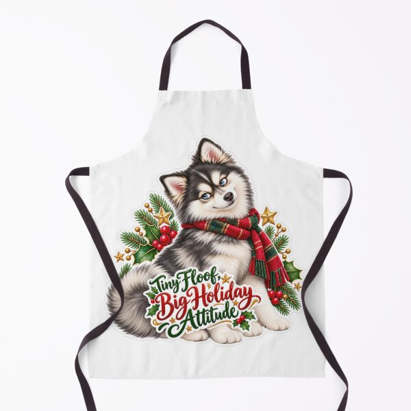 Item preview, Tiny Floof Big Holiday Attitude Pomsky designed and sold by badburropress.