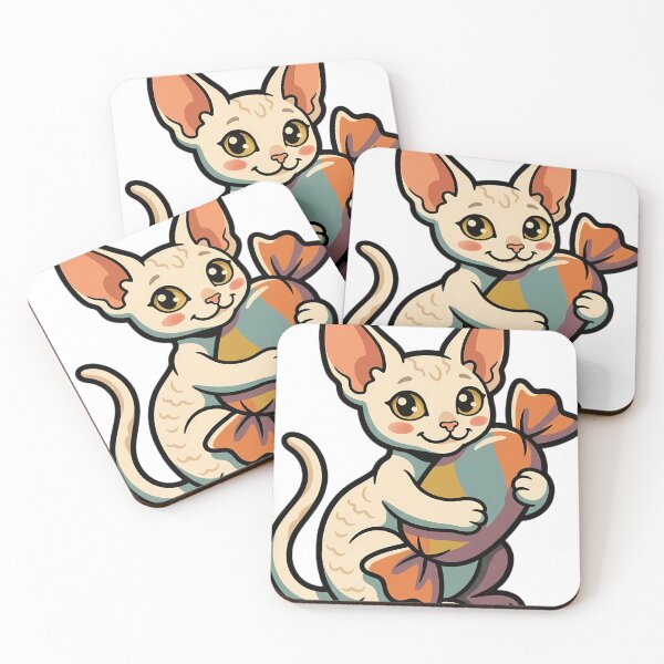 Item preview, Vintage Cornish Rex Cat Hugging Retro Wrapped Candy designed and sold by pumsquare.