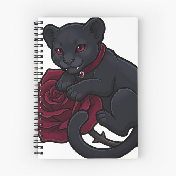 Item preview, Gothic Vampire Panther Cub with Crimson Rose designed and sold by IllumeInk.