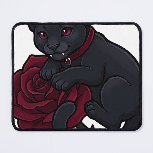 Item preview, Gothic Vampire Panther Cub with Crimson Rose designed and sold by IllumeInk.