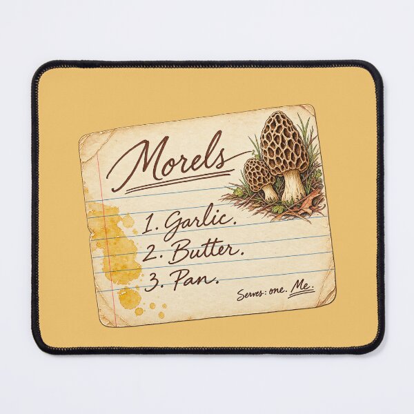 Item preview, Morels Garlic Butter Pan - Funny Morel Mushroom Recipe designed and sold by LottiesLuck.