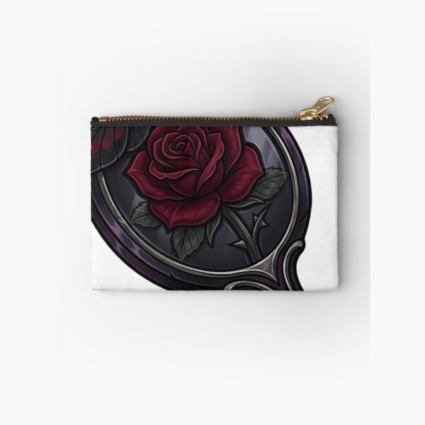 Item preview, Gothic Obsidian Mirror with a Crimson Moth designed and sold by IllumeInk.