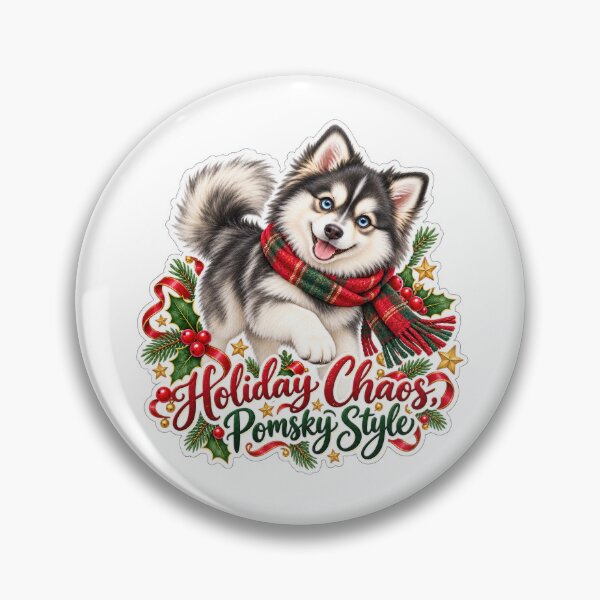 Item preview, Holiday Chaos Pomsky Style designed and sold by badburropress.