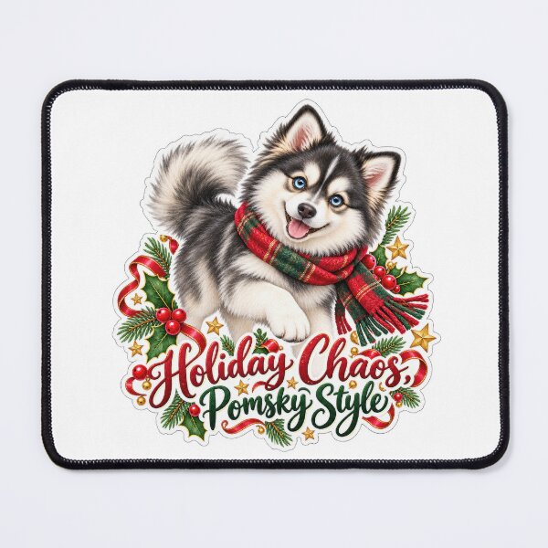 Item preview, Holiday Chaos Pomsky Style designed and sold by badburropress.