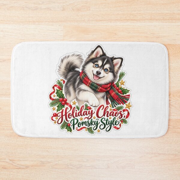 Item preview, Holiday Chaos Pomsky Style designed and sold by badburropress.