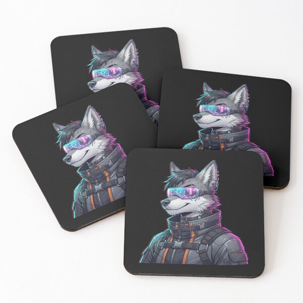 Item preview, Anthro Wolf Cyberpunk Techwear - Edgy Streetwear Aesthetic designed and sold by DuckOddity.
