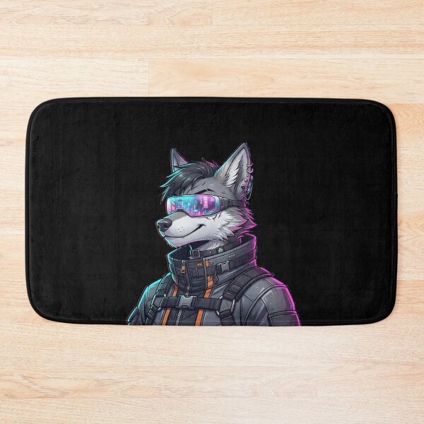 Item preview, Anthro Wolf Cyberpunk Techwear - Edgy Streetwear Aesthetic designed and sold by DuckOddity.