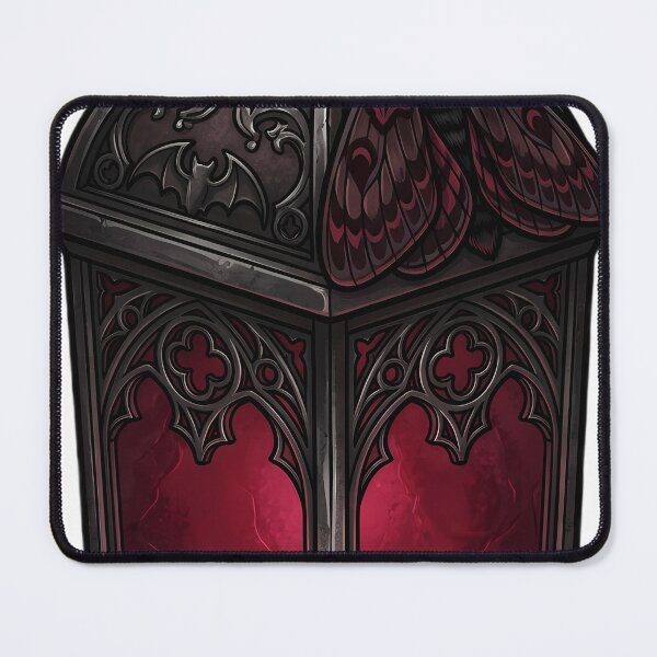 Item preview, Gothic Crimson Lantern with a Resting Moth designed and sold by IllumeInk.