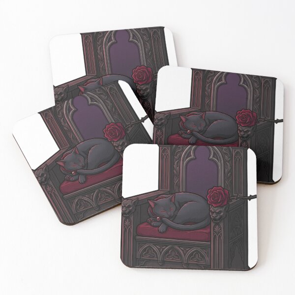 Item preview, Gothic Velvet Throne with a Sleeping Cat designed and sold by IllumeInk.