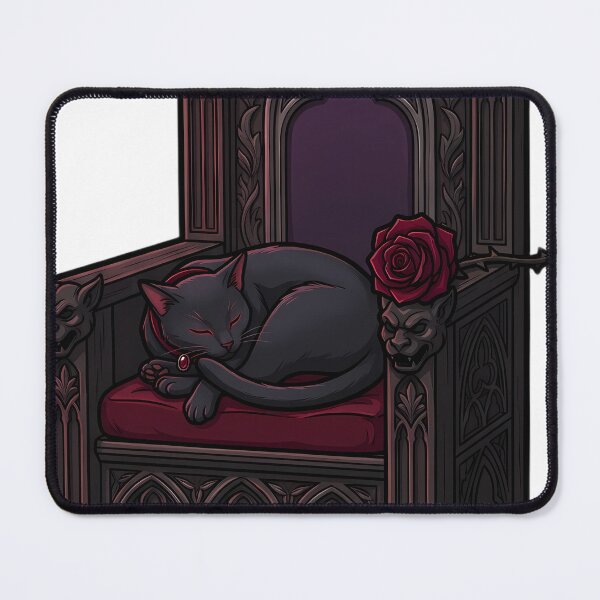 Item preview, Gothic Velvet Throne with a Sleeping Cat designed and sold by IllumeInk.