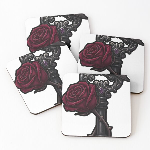 Item preview, Gothic Antique Key with a Crimson Rose designed and sold by IllumeInk.
