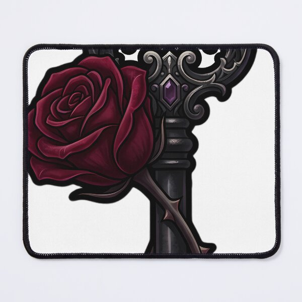 Item preview, Gothic Antique Key with a Crimson Rose designed and sold by IllumeInk.