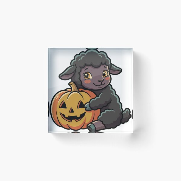 Item preview, Vintage Black Lamb Hugging Retro Jack-o'-Lantern designed and sold by pumsquare.