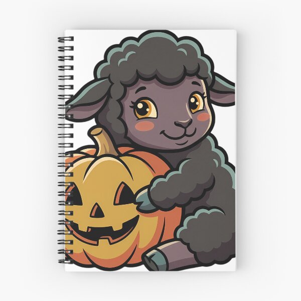 Item preview, Vintage Black Lamb Hugging Retro Jack-o'-Lantern designed and sold by pumsquare.