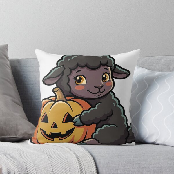 Item preview, Vintage Black Lamb Hugging Retro Jack-o'-Lantern designed and sold by pumsquare.