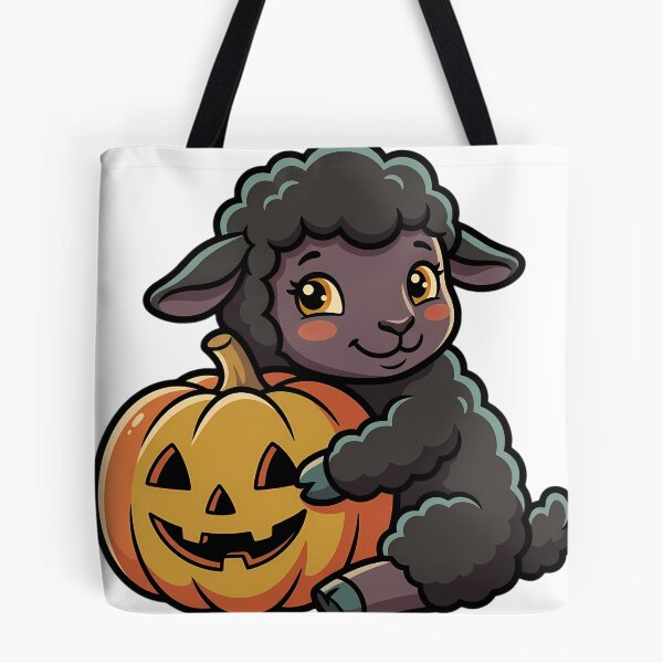 Item preview, Vintage Black Lamb Hugging Retro Jack-o'-Lantern designed and sold by pumsquare.